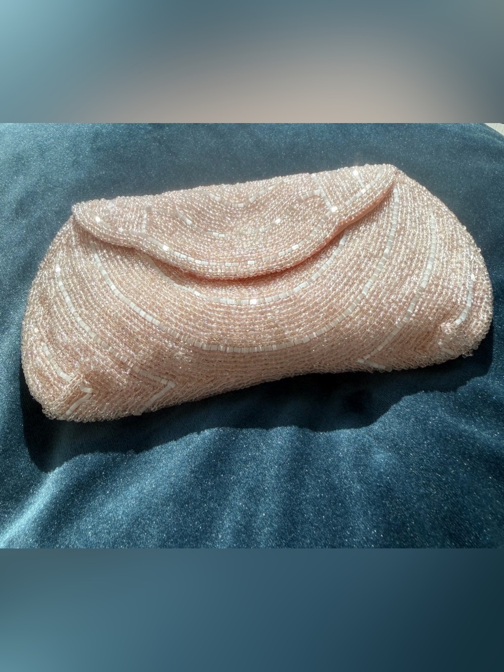 🌸 Vintage Walborg Pink Hand-Beaded Bridal Clutch
